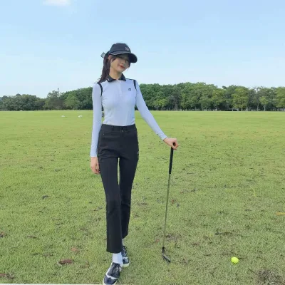 Women's Golf Apparel Autumn and Winter Warm High-Waisted With Fleece-Lined and Non-Fleece Options Golf Pants