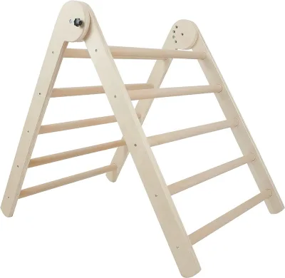 Montessori Baby Wooden Foldable Climbing Children Indoor Toy Toddlers Climbing Frame Wooden Triangle Ladder for Kids