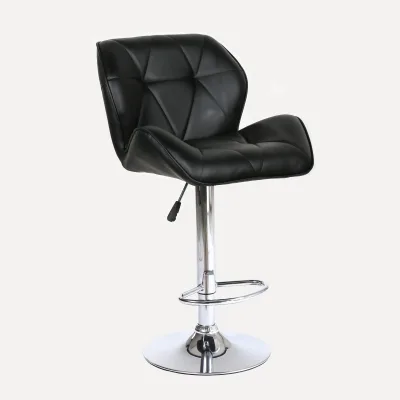 Hot Selling Modern Bar Chair Adjustablead Black Leather PU Bar Stools With Backs