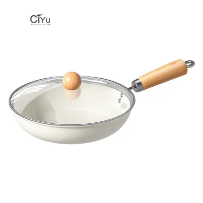 22/24cm Healthy Food Grade Non PTFE Saucepan Wok Cookware Non-Stick Fry Pan Ceramic Coated Nonstick Frying Pans with Lid