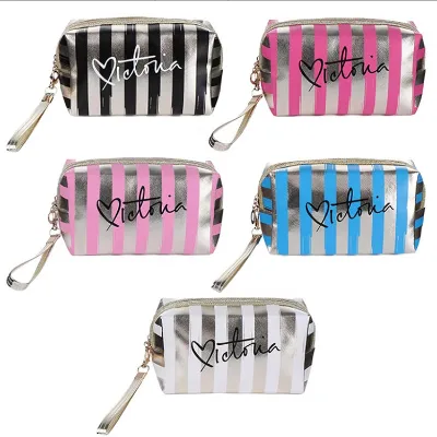 Laser Hologram Fruit Pattern Fashion Zipper Closure Soft Handle Portable Waterproof Travel Makeup Pouch Bag PU Cosmetic Bag
