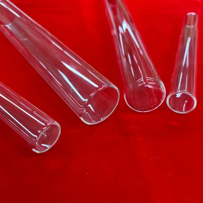 Customized High Quality Silica Quartz Flat Bottom Pipe Glass One Side Closed Furnace Glass Tube