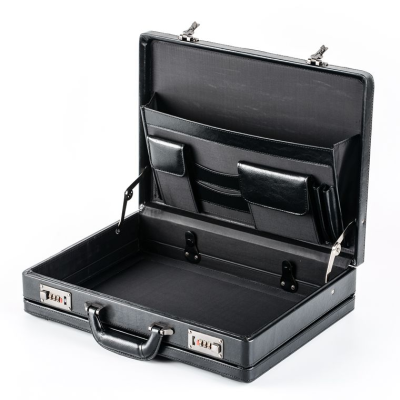 Simple Design Right Angle Artificial Leather Attache case With a Reomove Write Board