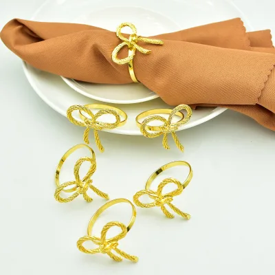 European Style Napkin Ring Western Modern Simple Alloy Bow Napkin Ring