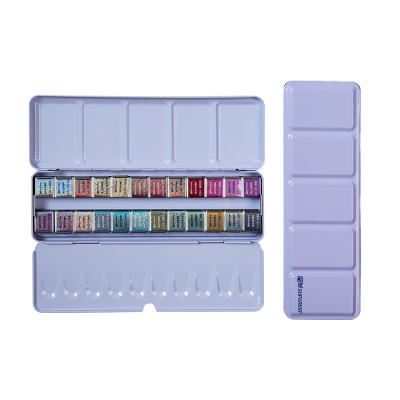 24 Colors Glitter Artist Shimmery Colors Metallic Watercolor Paint Set