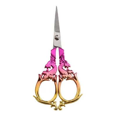 D&D Alloy Embossed Yarn Scissors Vintage Stainless Steel Tailor Shears Sewing Cross Stitch Ceremony Hand Craft Retro Manual