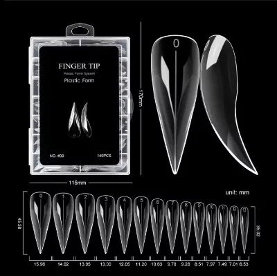 Nail Dual Form Tips Extension Nail Forms Crystal Nail Practice Tips Acrylic Nails C-shaped Nails French Tips