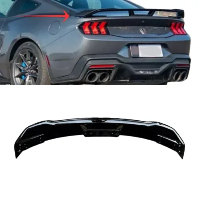 Single ABS Rear Spoiler Wing 2024 + for Ford Mustang GT Muscle Car Exterior Accessories Track Pack Trunk Lip