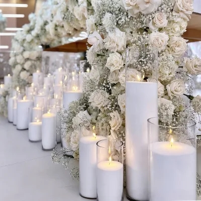 Soy Scented Candle Jar Colored Granulated  Glass Candle Holders Lanterns Candle Jars Candle Sand Wax Jar for Wedding
