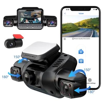 360 Degree Panoramic Ultra High Definition 1080p Car Dvr Recorder Night Vision Parking Monitoring Scratch Resistant 4 Lenses