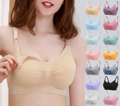 Plus Size Breastfeeding Wireless Open Breast Pregnant Women Postpartum Nursing Bra
