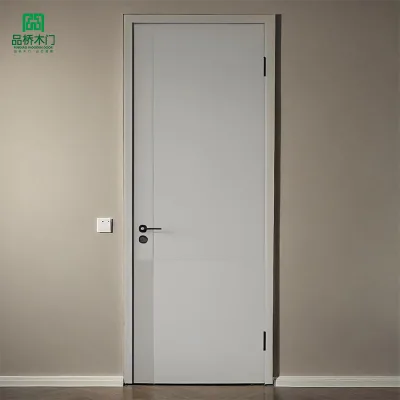 Modern White Primed Shaker Style MDF Molded Wooden Door Prehung Interior Door for Houses Bedrooms Hotels and Exteriors