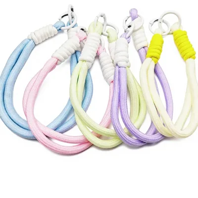 Polyester Unisex Double-clasp Adjustable Two-Tone 7mm Braided Phone Lanyard Neck Crossbody Wrist Anti-Loss Strap