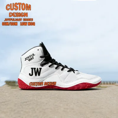 Durable Lightweight With Own Logo Premium Quality Unique Style Genuine Leather Custom logo Wrestling Boxing Shoes Boot Custom