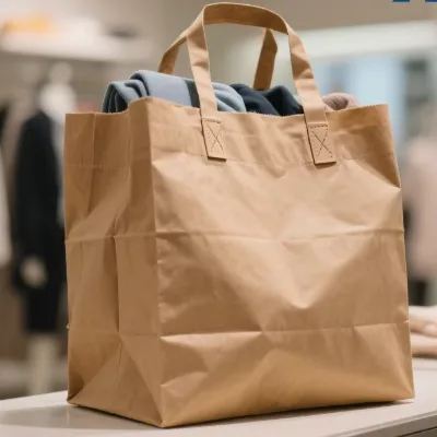 Custom Printable Retail Bags - Kraft Paper Bags with Handles for Shopping & Business Promotion