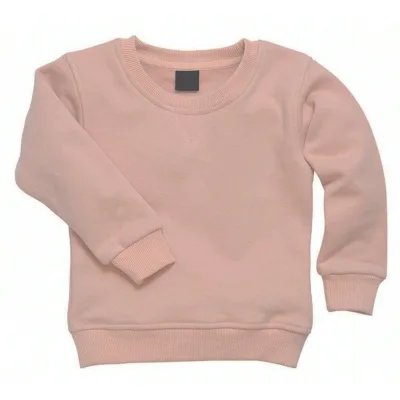 Custom Colors Baby Jumper Wholesale Organic Cotton Kid Children Sweatshirt Unisex Infant Toddler Casual Wear Mauve Grey Crewneck
