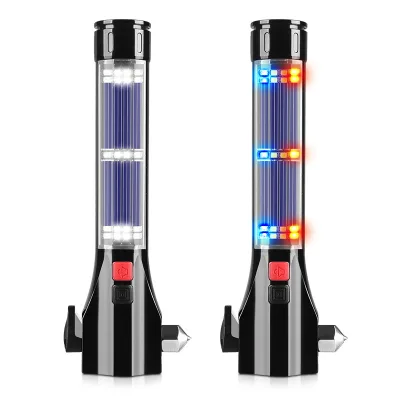 SA-T01 LED Strong Light Flashlight Multi-function Car Safety Hammer Fire Emergency Rescue USB Charging Work Light