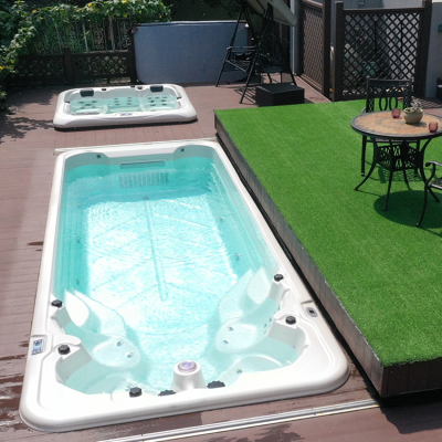 Bigeer Acrylic Spa Pool Swim/ Hot Tub Pool Combo Inground/ Fiberglass Swimming Pool
