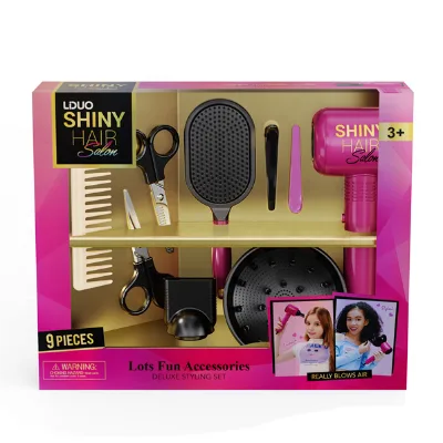 9PCS Pretend Play Make up Games Haircut Barber Shop Girls Beauty Hair Salon Role Play Set Toy