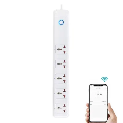 10A Wifi Smart Extension Universal Socket 5 Outlets Tuya Smart Switch Power Strip US Extender