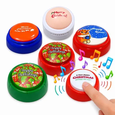 Quality Approved Christmas Talking Button Set Multicolor Holiday Sound Buzzer for Promotional Gift Souvenir