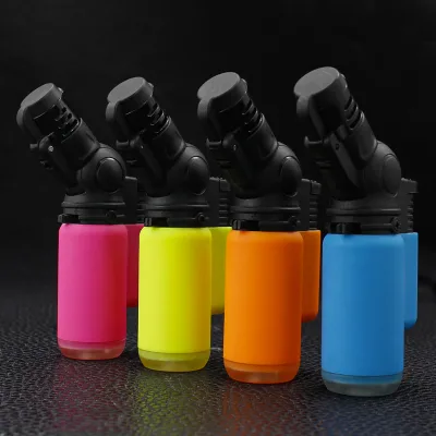 High-quality Windproof Camping Color Jet Flame Creative Fashion Fillable Plastic Gas Smoking Torch Lighter