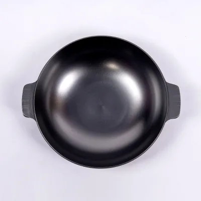 Anti rust and Corrosion Resistant Nitriding Cast Iron Wok for Home Restaurant Kitchen Cooking