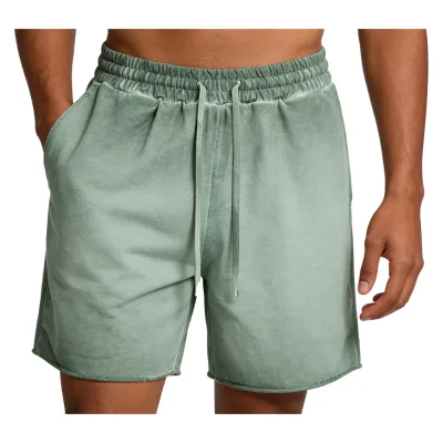 Wholesale High Quality Heavyweight Cotton Blend Men's Shorts Vintage Distressed Cut Edge Street Fashion Shorts