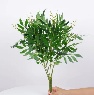 Spring Willow Leaf Green Stem 5 Branches Decorative Leaves Hanging Artificial Plants Willow Leaves
