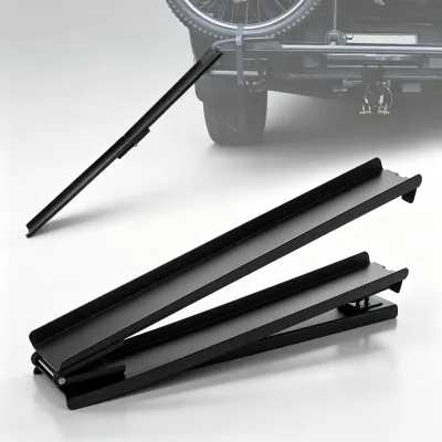Bike Rack Loading Ramp 48" Foldable E-Bike/MTB/Road Bike 4" WideTrack Heavy-Duty for Fat Tires & Mopeds