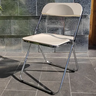 Modern Style Armless Folding Stainless Steel Chair for Restaurant School Hospital Use-Outdoor UV-resistant Factory Wholesale