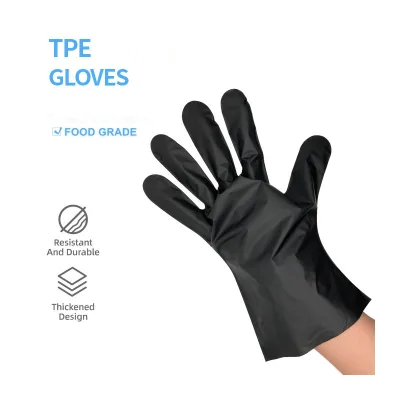 Transparent Plastic Gloves Medium 100 Counts Latex-free Thin and Loose-fitting Tpe Glove