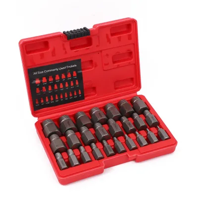 25 Pcs Industrial & DIY Hex-Head Multi Screw and Bolt Extractor Set