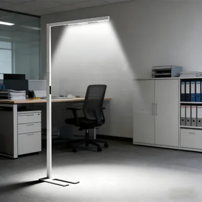 Floor Lamp Smart Work Lighting Full Spectrum LED White Large Full Standing Desk Lamps Natural Daylight Metal for Home Office