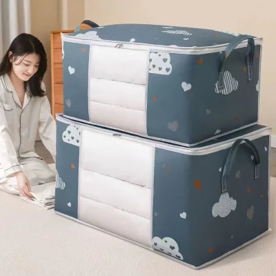 Large Capacity Multi-Functional Eco-Friendly Non-Woven Fabric Clothing Storage Bag Dustproof Moisture-Proof Foldable Household