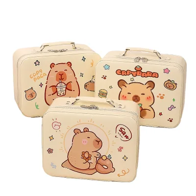 Botu Hot Kawaii Capibara Large Capacity Travel Makeup Bag Wholesale Anime Waterproof Travel Storage Handbag Capybara Storage Box