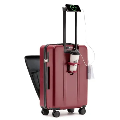 OEM Custom Luxury Suitcase Carry on Cabin Metal Front OpenTrolley Travel Bags Luggage With Wheels