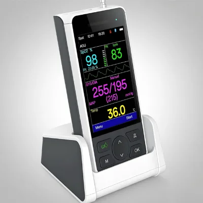 Veterinary Handheld Vital Signs Monitor SpO2 NIBP PR Temp Multi-Parameter Animal Patient Monitor for Clinic Pet Hospital