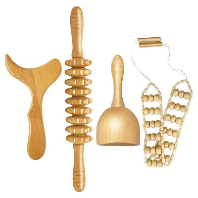Wood Therapy Massage Tools for Body Shaping Lymphatic Drainage Massager Maderoterapia Kit Wooden Massage Roller