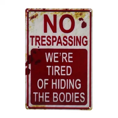 Party Yard Outdoor Indoor Wall Halloween Home Haunted House Decoration Halloween Signs Retro Chic Sign No Trespassing Eva Foam