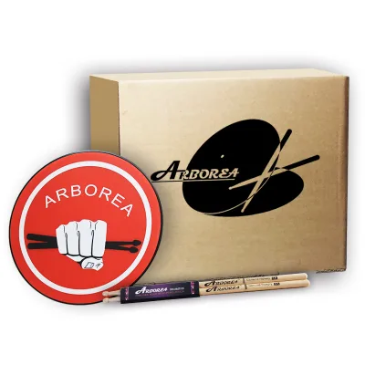 Arborea 12'' Drum Pad + Drum Sticks + Box