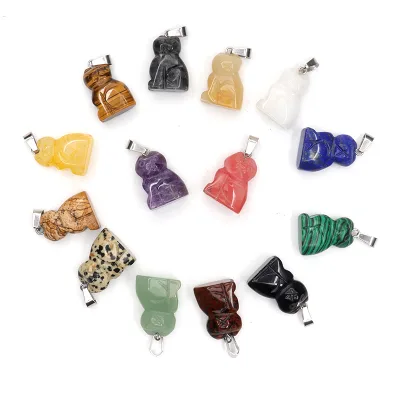 Natural Aventurine Fortune Cat Carving Healing Crystal Stone for Home Decor Luck Fortune Protection Chakra Energy Wholesale Gift