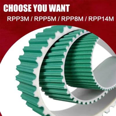 RPP Timing Belt 2M 3M 5M 8M 14M Parabolic Tooth Synchronous Belt M-Shaped Notch Profile Power Transmission Rubber PU OEM Custom
