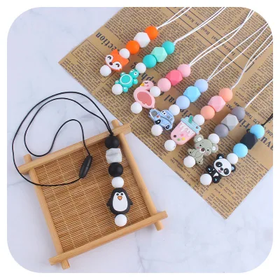 Baby Teeth Grinding Gum Bead Pendant Chewing Pendant Children's Clothing Accessories Cartoon Animal Pendant Gum Necklace