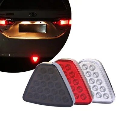 Car Triangle Red LED Rear Bumper Tail Lamp Car Third Stop Flash Lamp Car Tail Third Brake Light