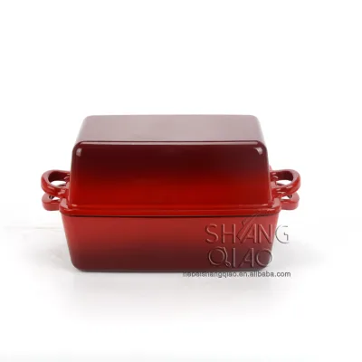 High Efficiency Heat-Retaining Square Casserole with Lid Enamel Coated Cast Iron Dutch Oven