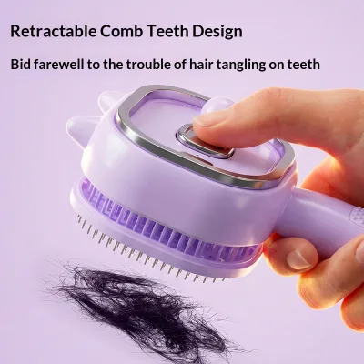 2026 New 4-in-1 Red Light Hair Massage Comb Essential Oil Atomization Spray Brush Rechargeable Scalp Massager for Frizz Control