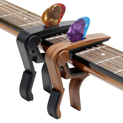 Wholesale Multi Color Quick Change Metal Guitar Capo With Pick Holder for Classical Guitar
