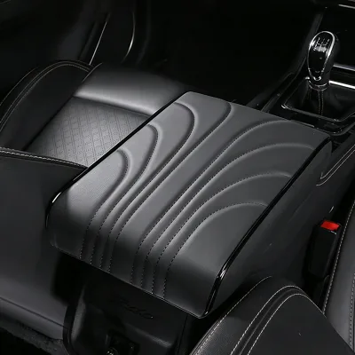 Car Seat Box Cover Universal Car Interior Accessories Gadgets PU Leather Car Console Armrest Cushion for Elbow Supporting C29