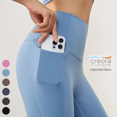 Custom High Waist Butt Lifting Gym Fitness Leggings Women Anti-Rolling Double Side Pockets Yoga Leggings Sexy Spandex Material